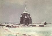 The old Cemetery Tower at Nuenen in thte Snow (nn040 Vincent Van Gogh